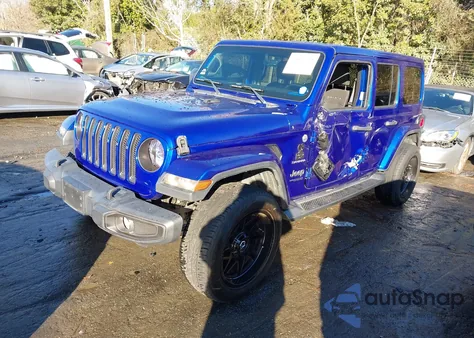 2020 Jeep Wrangler Unlimited Sahara z USA, uszkodzony, nr VIN 1C4HJXEN4LW231188